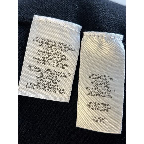 Jones New York Black Cardigan With Ruffle And Hook Closure M - Picture 5 of 6